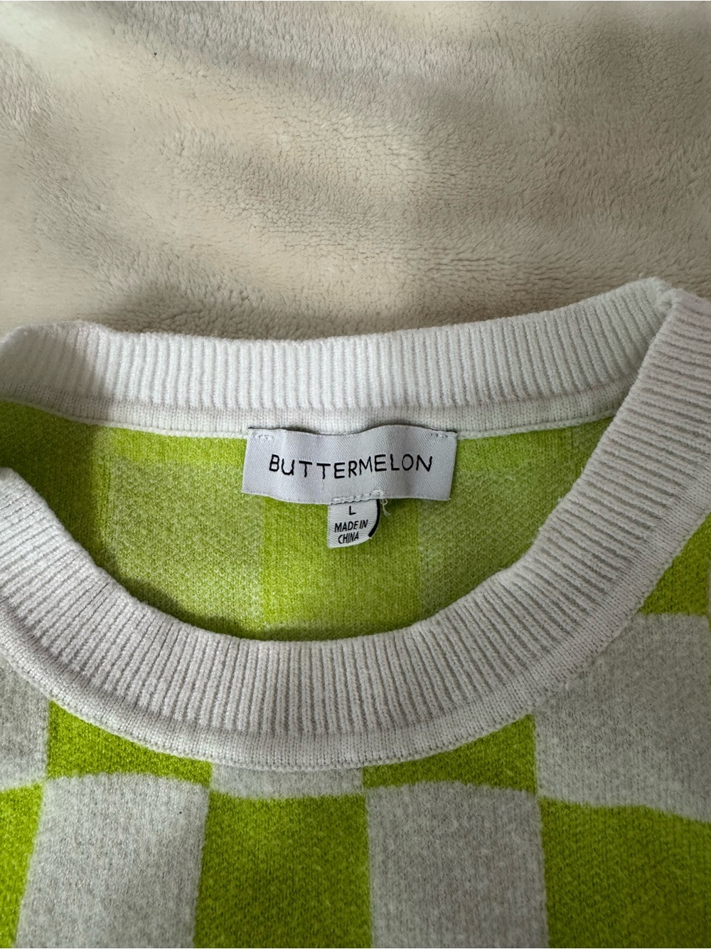 2 piece green & white checker print set - Picture 4 of 11